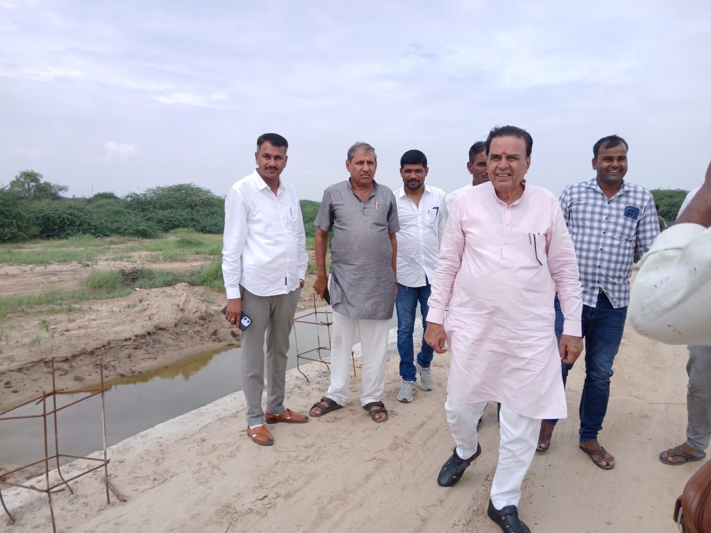 संसदीय कार्य मंत्री ने धांधिया में सड़क निर्माण का किया औचक निरीक्षण