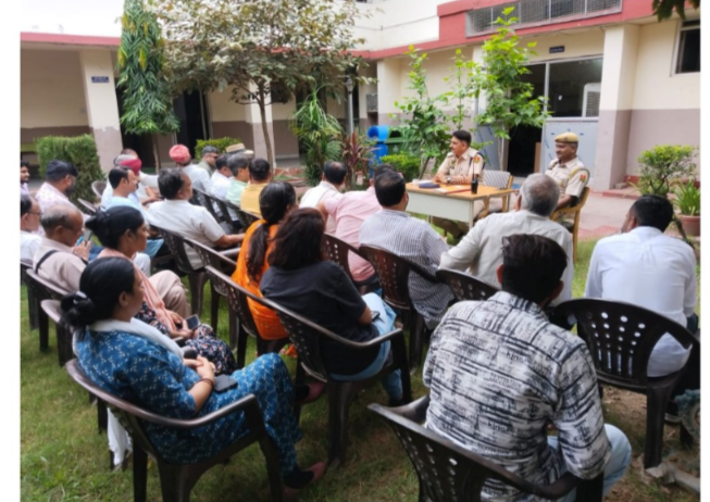 आगामी त्योहारों को लेकर झोटवाड़ा पुलिस थाने में सीएलजी, पुलिस मित्र और सुरक्षा सखियों की बैठक, शांति व्यवस्था बनाए रखने की अपील